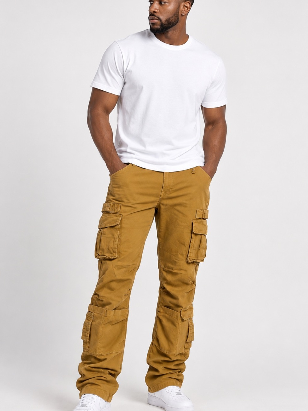 Smoke Rise Men’s Multi Pocket Cargo Pants Wheat Big & Tall 46 NWT